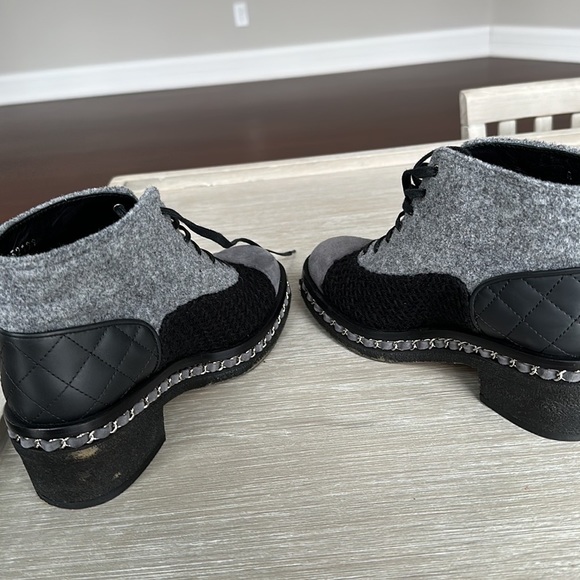 Chanel Gray Tweed Booties - Picture 7 of 8